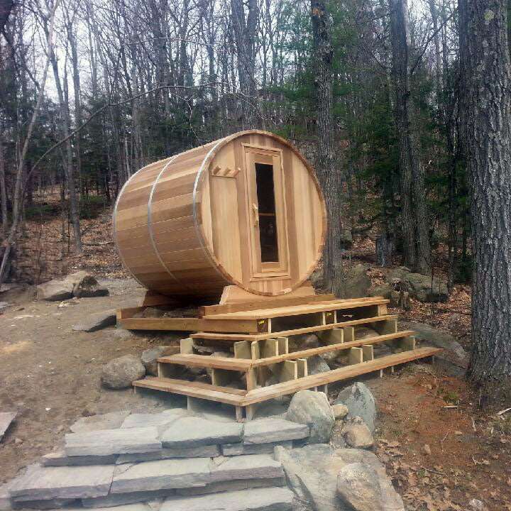 Dundalk 6'x6' (182cm) Barrel Sauna- Clear Cedar