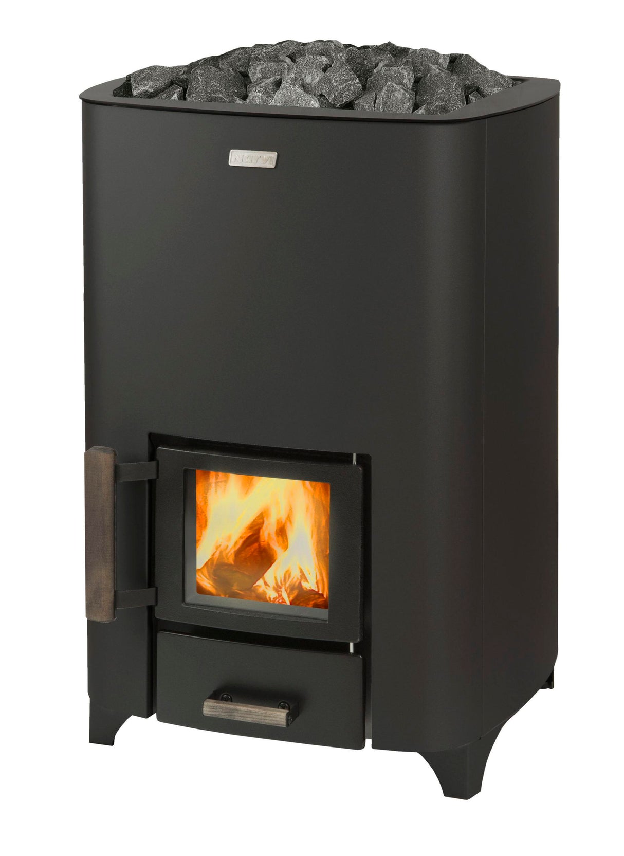 Narvi NC 24 Black Wood Burning Heater (Rocks Included)