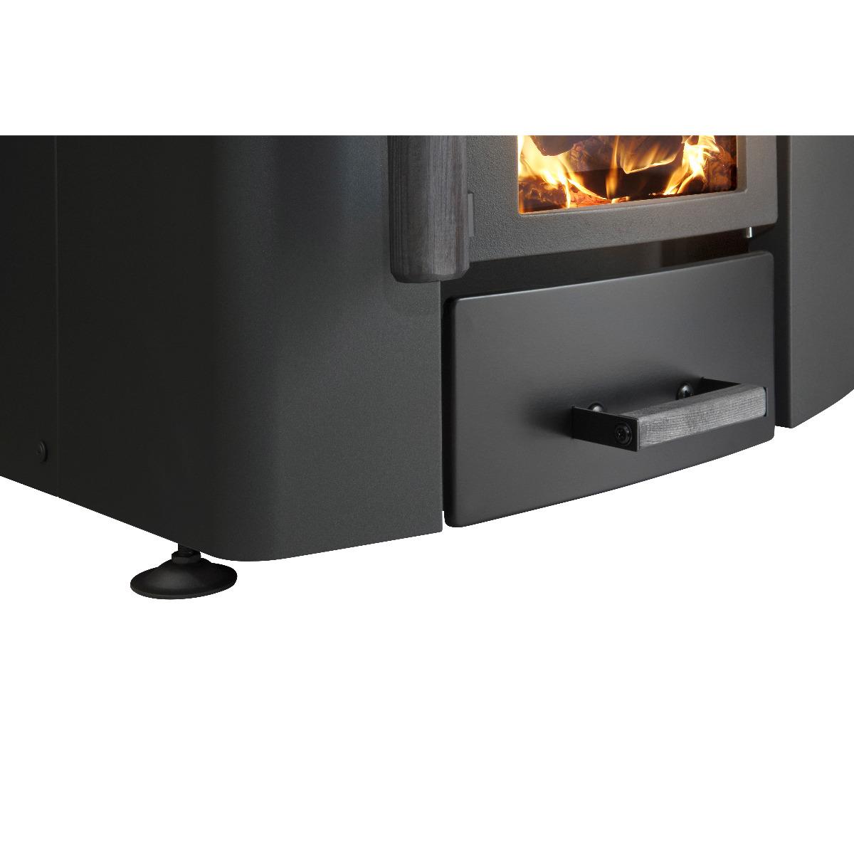 Narvi NC 16 Black Wood Burning Heater (Rocks Included)