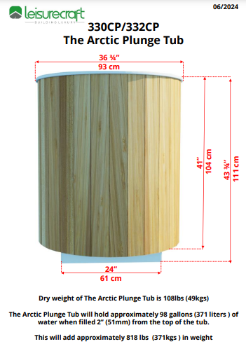 The Arctic Plunge Tub - Knotty Red Cedar