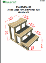 3 Tier Steps for Cold Plunge - Knotty Red Cedar
